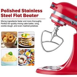 Burnished Stainless Flat Beater for KitchenAid 4.5-5 Qt. Tilt-Head Stand Mixers Accessory Dishwasher-Safe Blade by Gvode