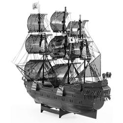 Fascinations Metal Earth ICONX Black Pearl Ship Black Version 3D Metal Model Kit