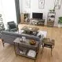 HOMECHO Industrial Coffee Table, 2-Tier Wood and Metal Rustic Cocktail Table with Storage Shelf, for Living Room Office, Easy Assembly, Brown 43 inch HOMECHO Industrial Coffee Table, 2-Tier Wood and Metal Rustic Cocktail Table with Storage Shelf, for Living Room Office, Easy Assembly, Brown 43 inch