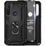 E-Began Case for Motorola Moto G Stylus (2020) with Tempered Glass Screen Protector, Metal Magnetic Ring Holder, Full-Body Protective Military Armor Phone Cover Case -Black