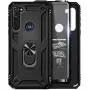 E-Began Case for Motorola Moto G Stylus (2020) with Tempered Glass Screen Protector, Metal Magnetic Ring Holder, Full-Body Protective Military Armor Phone Cover Case -Black