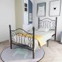 Twin Size Metal Platform Bed Frame with Headboard, Mattress Foundation, Box Spring Replacement, Twin, Black