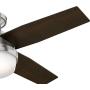 Hunter Fan Company 59243 Hunter Dempsey Indoor Low Profile Ceiling Fan with LED Light and Remote Control, 44'', Brushed Nickel Hunter Fan Company 59243 Hunter Dempsey Indoor Low Profile Ceiling Fan with LED Light and Remote Control, 44'', Brushed Nickel