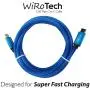 USB C Cable, WiRoTech Blue USB-C to USB-C Fast Charging Cable (1 Foot, Blue) USB C Cable, WiRoTech Blue USB-C to USB-C Fast Charging Cable (1 Foot, Blue)