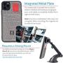 Dockem iPhone 11 Pro Max Luxe M2T Wallet Case (6.5''): Built-in Invisible Metal Plate for Magnetic Mounting with Canvas Style Synthetic Leather 2 Card Slots [Grey]