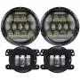 7 Black 75w LED Driving Headlights with DRL+ 4 Inch LED Front Fog Lights for Wrangler 97-2017 JK TJ LJ 7 Black 75w LED Driving Headlights with DRL+ 4 Inch LED Front Fog Lights for Wrangler 97-2017 JK TJ LJ