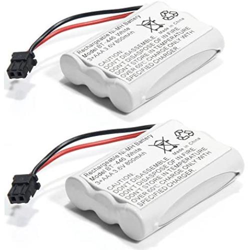 BT-446 Ni-MH Rechargeable Battery for Uniden BT446 BT-1005 TRU9480 TXC-400TCX-80 Radio Shack TAD-3704 TAD-3815 Interstate TEL0375 (800mAh 3.6V) (2-Pack)