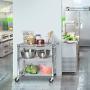 Seville Classics 3-Tier UltraDurable Commerical-Grade Heavy-Duty NSF-Certified Service Utility Storage Cart, 33.75'' W, Chrome
