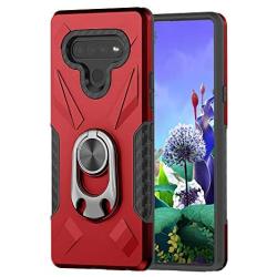 Topnow for LG K51 Case, LG Reflect Case, LG Q51 Case, [Military Grade] 12ft Drop Tested Rotatable Metal Ring Holder Compatible with Magnetic Car Kickstand Case for LG K51 (Red)