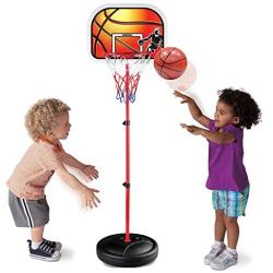 Liberty Imports Kids Portable Mini Basketball Hoop and Stand - Height Adjustable Toy Set with Metal Rim, Ball and Net - Indoor Outdoor Kit for Toddlers, Children