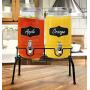 Estilo Glass Set of 2 Mason Jars Beverage Drink Dispensers on Metal Stand with Chalkboard Labels and Chalk with Lids and Leak Free Spigots-1 Gallon