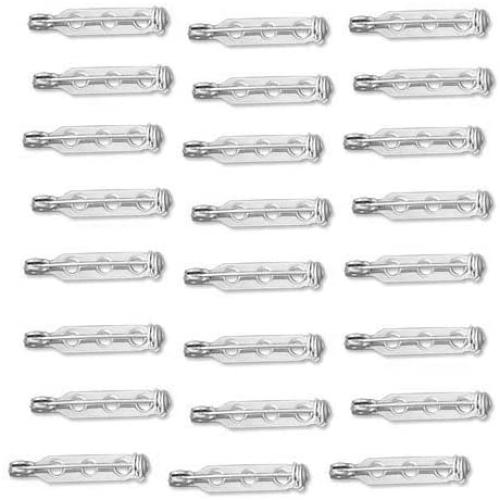 Beadaholique BP0414S 24-Piece Tone Glue on Bar Pin Back, 1-Inch, Silver