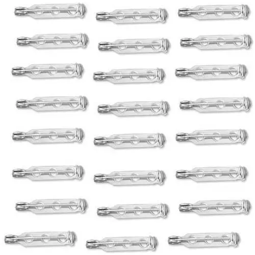 Beadaholique BP0414S 24-Piece Tone Glue on Bar Pin Back, 1-Inch, Silver