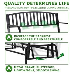 Patio Glider Bench Garden Bench for Patio Outdoor Bench Metal Bench Park Bench Cushion for Yard Porch Clearance Work Entryway