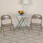Flash Furniture 4 Pack HERCULES Series Double Braced Beige Metal Folding Chair