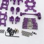F Fityle Metal Upgrade Part Kits for WLtoys 1/12 124019 1:14 144001 RC Car Truck Front/Rear Swing Arms Steering Group Front/Rear Shock Mounts - Purple