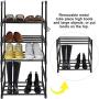 DazHom 5-Tier Shoe Rack Storage Organizer, Stackable Shoe Tower Shoe Racks, Closet Portable Organizer Shoe Shelf Space Saving, Durable Metal Shoe Shelves Holds 10 Pairs, Black
