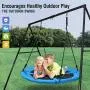 Trekassy 440lbs 40 Inch Saucer Tree Swing Set with Heavy Duty A-Frame Metal Swing Stand