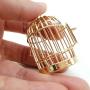 discountstore145 Doll House Accessory,Model Role Play Miniature Size Toy Eco-Friendly 1/12 Metal Bird Cage Funiture Accessory for Dolls House Golden