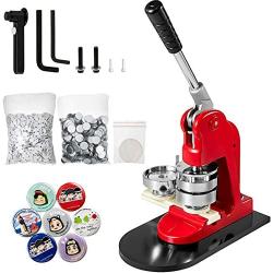 Mophorn Button Maker 32mm 1.25Inch Button Maker Machine Badge Punch Press Pin Button Maker with Free 1000 Pcs Button Parts and Circle Cutter (1000pcs 32mm 1.25inch)