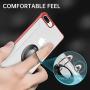 iPhone 7 Plus Case, Daupin Clear iPhone 8 Plus Case with 360 Rotatable Ring Kickstand Magnetic Metal Car Mount Hard PC Shockproof Protective Soft TPU Bumper Phone Case for iPhone 7/8 Plus (Red)