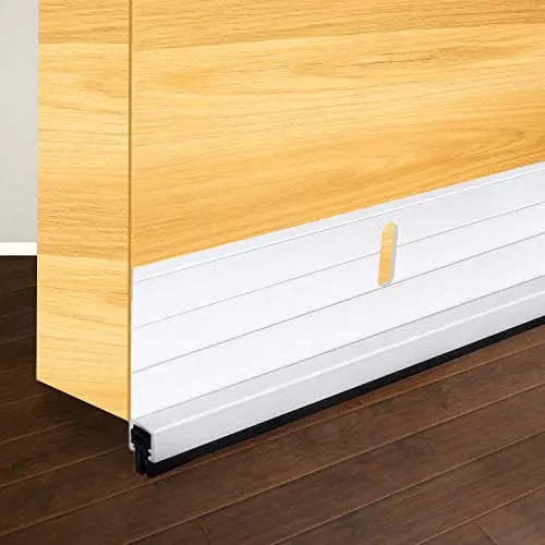 BAINING Metal Door Draft Stopper, Under Door Sweep Bottom Blocker with Rubber Seal Strip, Aluminum Sweeps for Home Doors Rodent Proof 2'' W x 36'' L, Silver BAINING Metal Door Draft Stopper, Under Door Sweep Bottom Blocker with Rubber Seal Strip, Aluminum Sweeps for Home Doors Rodent Proof 2'' W x 36'' L, Silver
