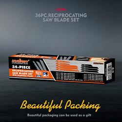 HORUSDY 34-Piece Metal Reciprocating Saw Blade Set & Wood Pruning Reciprocating Saw Blades, Saw Blades