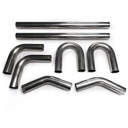 Squirrelly 3'' Inch Stainless Steel Mandrel Bend Angles Bent Combo Builders 45/180/90 Degree Straight Intake Tubing Exhaust Hotrod Piping System Part is Universal