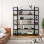 Tribesigns Triple Wide 6-Shelf Bookshelves , 6-Tier Large Etagere Bookcase Bookshelves Storage and Double Wide Bookshelf Display Shelves with Sturdy Metal Frame for Home Office Deco ,Black