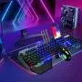 Wireless Gaming Keyboard and Mouse,Rainbow Backlit Rechargeable Keyboard Mouse with 3800mAh Battery Metal Panel,Removable Hand Rest Mechanical Feel Keyboard and 7 Color Gaming Mute Mouse for PC Gamers Wireless Gaming Keyboard and Mouse,Rainbow Backlit Rechargeable Keyboard Mouse with 3800mAh Battery Metal Panel,Removable Hand Rest Mechanical Feel Keyboard and 7 Color Gaming Mute Mouse for PC Gamers