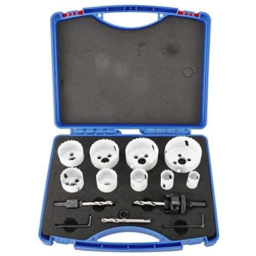 Patioer 15 Pcs Hole Saw Kit High Speed Steel M42 for Metal and Wood General Purpose 3/4'' to 2-1/2'' in Carrying Case