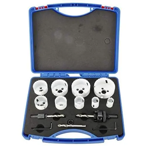Patioer 15 Pcs Hole Saw Kit High Speed Steel M42 for Metal and Wood General Purpose 3/4'' to 2-1/2'' in Carrying Case Patioer 15 Pcs Hole Saw Kit High Speed Steel M42 for Metal and Wood General Purpose 3/4'' to 2-1/2'' in Carrying Case