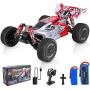 Remote Control Car, Wltoys 144001 RC Car with 2 Batteries, 1:14 Scale 60 Kmh High Speed RC Car, 4WD 2.4GHz Off Road Trucks Toys, Racing Off-Road Drift RC Car for Adults & Kids Gifts