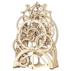 ROKR 3D Wooden Mechanical Pendulum Clock Puzzle,Mechanical Gears Toy Building Set,Family Wooden Craft KIT Supplies-Best Birthday Gifts for Kids Adults to Build