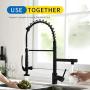 Fapully Black Kitchen Faucet,Commercial Pull Down Kitchen Sink Faucet with Sprayer