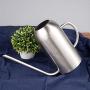 IMEEA 45oz/1.3L Watering Can for Indoor House Plants Long Spout Brushed Stainless Steel Watering Pot (Silver)