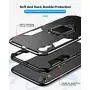 iPhone XR Case, Heavy Duty Shockproof Phone Cover with Magnetic Car Mount Metal Ring Kickstand for Apple iPhone XR 6.1inch - Black iPhone XR Case, Heavy Duty Shockproof Phone Cover with Magnetic Car Mount Metal Ring Kickstand for Apple iPhone XR 6.1inch - Black