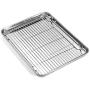 Baking sheets and Rack Set, Zacfton Cookie pan with Nonstick Cooling Rack & Cookie sheets Rectangle Size 12.5 x 10 x 1 inch,Stainless Steel & Non Toxic & Healthy,Superior Mirror Finish & Easy Clean