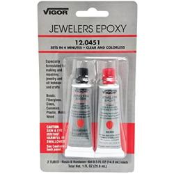 Vigor Jewelers Epoxy 2 Step 12.0451 - Fast Setup Clear and Colorless - Resin and Hardener