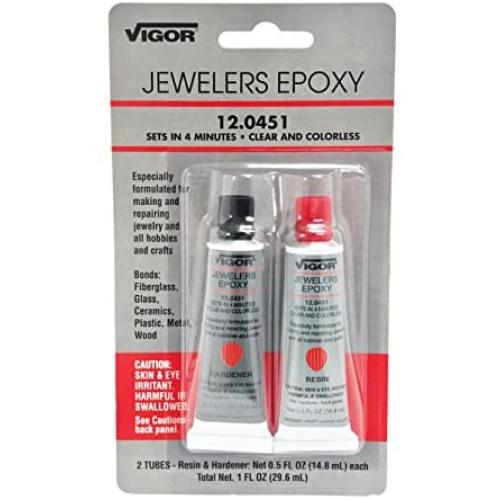 Vigor Jewelers Epoxy 2 Step 12.0451 - Fast Setup Clear and Colorless - Resin and Hardener