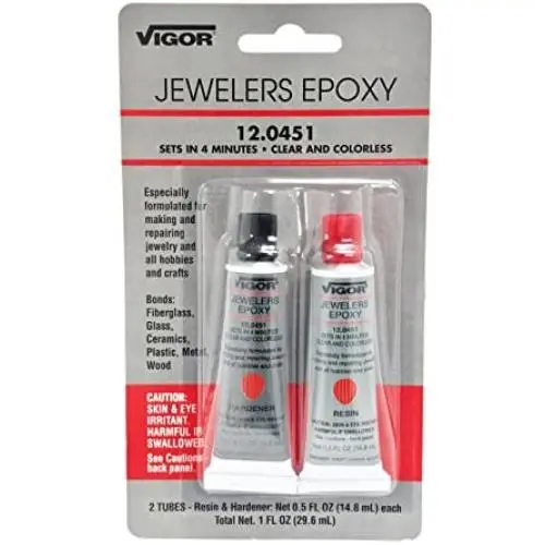 Vigor Jewelers Epoxy 2 Step 12.0451 - Fast Setup Clear and Colorless - Resin and Hardener