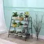 MTB 3-Tier Indoor/Outdoor Metal Plant Stand, Flower Rack, Plant Display, Bakers Rack Stand Shelf, Shoe Organizer, Multifunctional Utility Storage Organizer Pots Holder, Cold Grey MTB 3-Tier Indoor/Outdoor Metal Plant Stand, Flower Rack, Plant Display, Bakers Rack Stand Shelf, Shoe Organizer, Multifunctional Utility Storage Organizer Pots Holder, Cold Grey