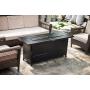57 Inch 50000BTU Extruded Aluminum Outdoor Gas Propane Fire Pit Pits Firepit Fireplace Dinning Table Tables with Lid, Fire Glass, Retangular, ETL Certification