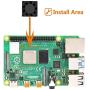 Enokay Raspberry Pi 4 Model B Heat Sink Single Cooling Fan RAM Heatsink Set