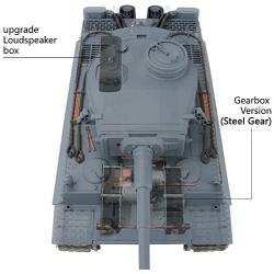 Modified Edition 1/16 2.4ghz Remote Control German Tiger I Gray Color Tank Model(360-Degree Rotating Turret)(Steel Gear Gearbox)(3800mah Nimh Battery)(Metal Tracks &Sprocket Wheel & Idle Wheel)