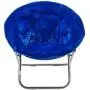 Urban Shop Super Soft Faux Fur Saucer Chair with Folding Metal Frame, Navy Urban Shop Super Soft Faux Fur Saucer Chair with Folding Metal Frame, Navy