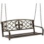 Best Choice Products 2-Person Metal Outdoor Porch Swing, Hanging Patio Bench w/Weather-Resistant Steel, 485lb Weight Capacity - Bronze