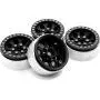 RCLIONS Aluminum Metal 1.9inch Beadlock Wheels Rims for Axial SCX10 D90 TRX4 1/10 Crawler Car-Pack of 4 (Black)