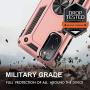 UNKNOK Galaxy S20 FE 5G Case, Galaxy S20 FE Case, [Military Grade] Drop Test Shockproof Protective, Metal Ring Kickstand Magnetic Support Cover for Samsung S20 FE 5G(Rosegold)