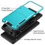 Vofolen Case for Galaxy S10e Case Wallet [4 Card Pocket] Card Holder Slot Scratch Resistant Dual Layer Protective Bumper Tough Rubber Armor Hard Shell Cover Case for Samsung Galaxy S10 E Light Blue